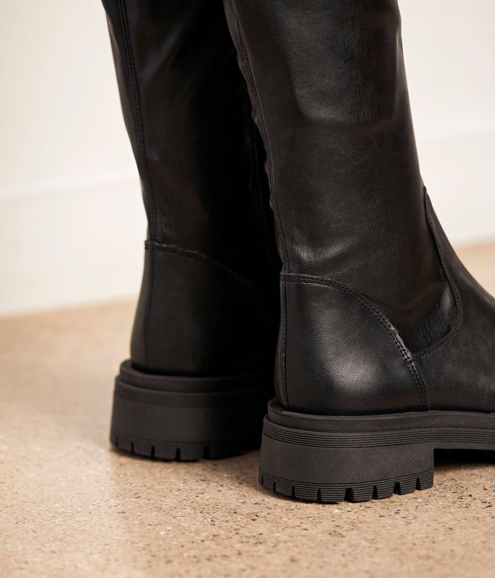 Cuissardes cuir noir Auxana