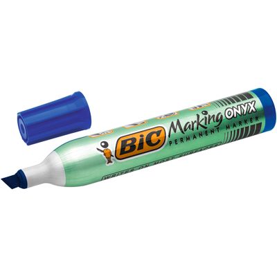 BIC ONYX 1591 - Marqueur permanent - pointe biseau - bleu