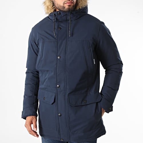 Parka Capuche Fourrure Winner Bleu Marine
