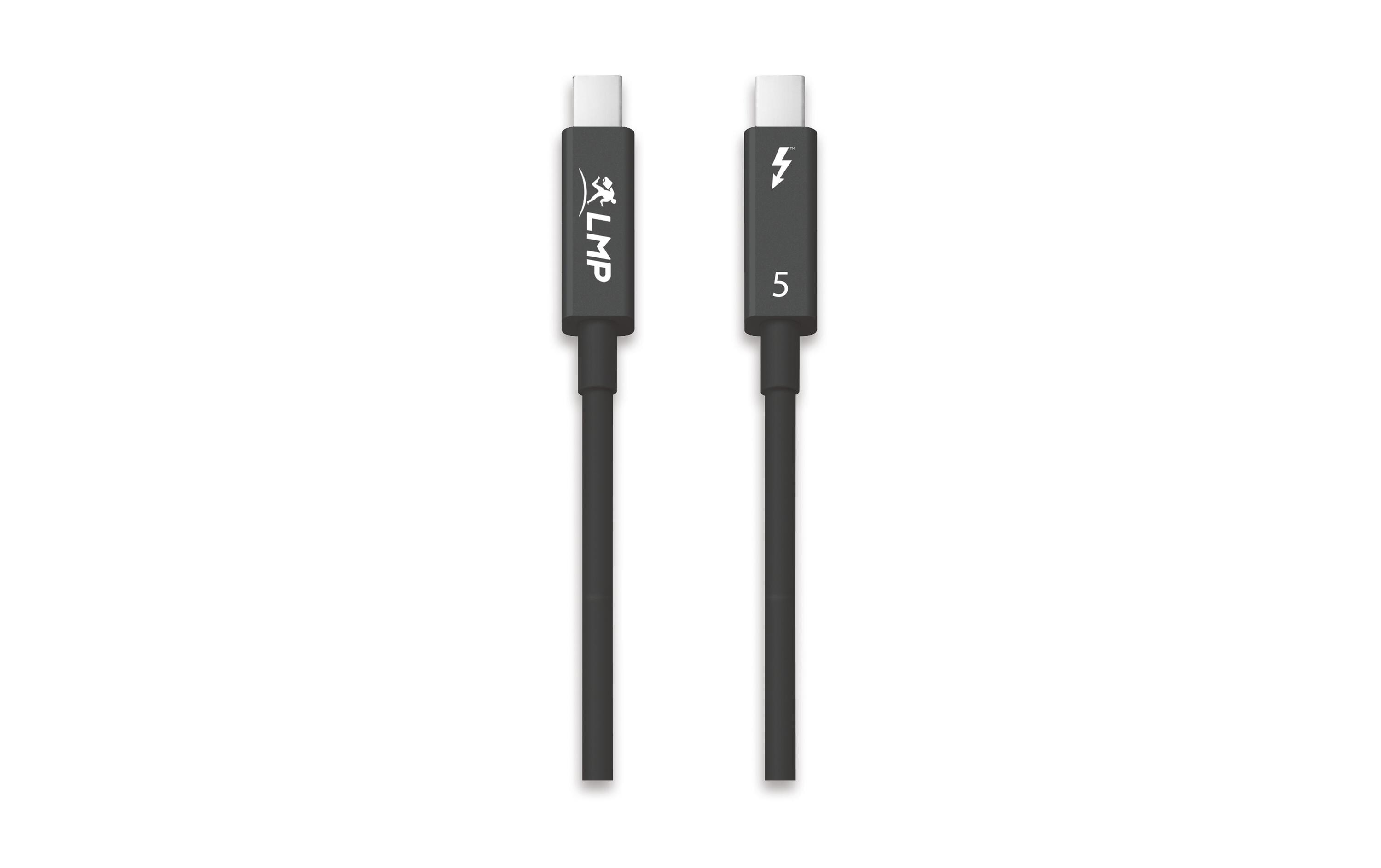 Thunderbolt 5-Kabel USB C - USB C 0.8 mThunderbolt 5 (USB-C) Kabel, passiv, 80 Gbps (bi-direktional) oder 120 Gbps (mit Bandwidth Boost), 240 W, 0.8 m