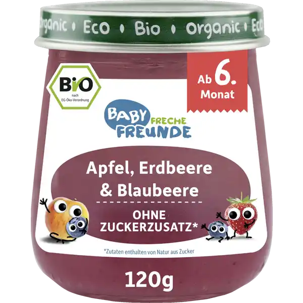 Bio Baby Apfel, Erdbeere & Blaubeere
