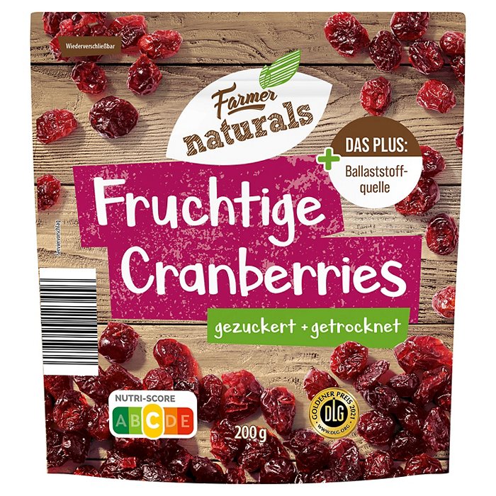 FARMER NATURALS Getrocknete Cranberries 200 g