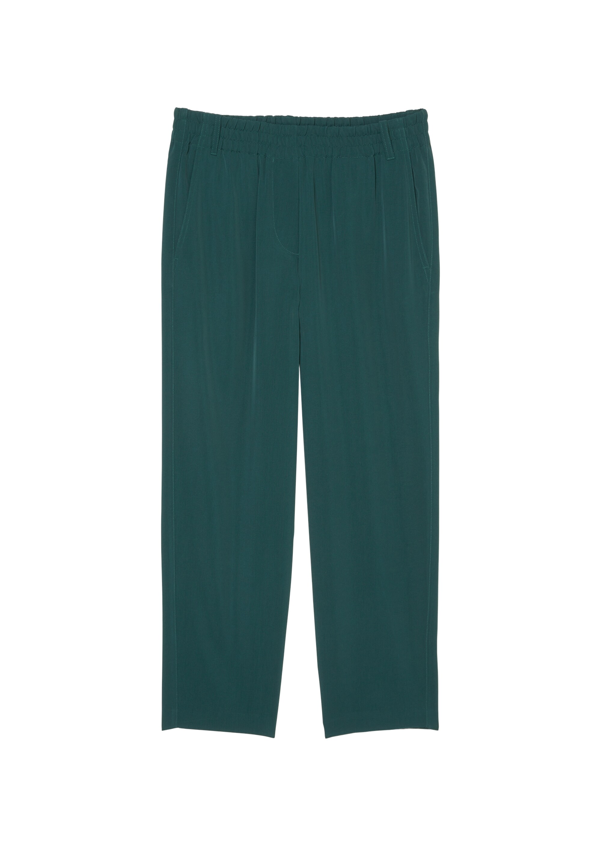 Barrel-Schlupfhose mit elastischem Bund aus fließendem Viskose-Mix-Twill