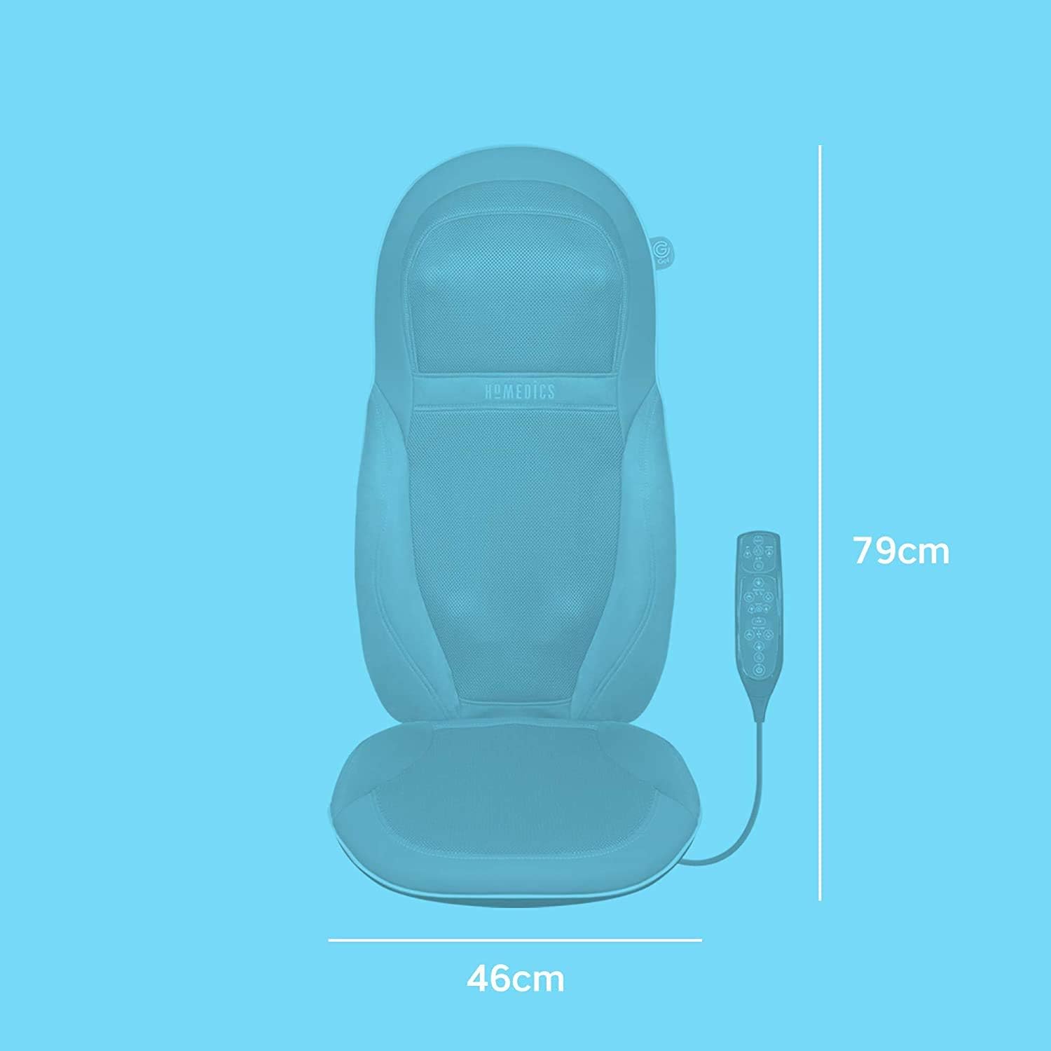 HoMedics Siège de Massage pour Le Dos et Epaules, 79 cm x 46 cm, Gris