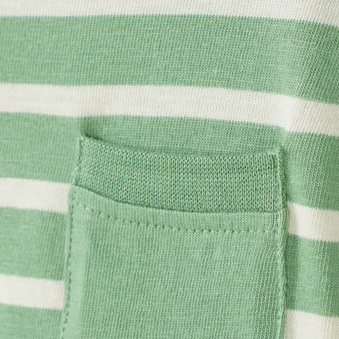 Topomini 2 Newborn Langarmshirts aus Bio-Baumwolle grün / creme
