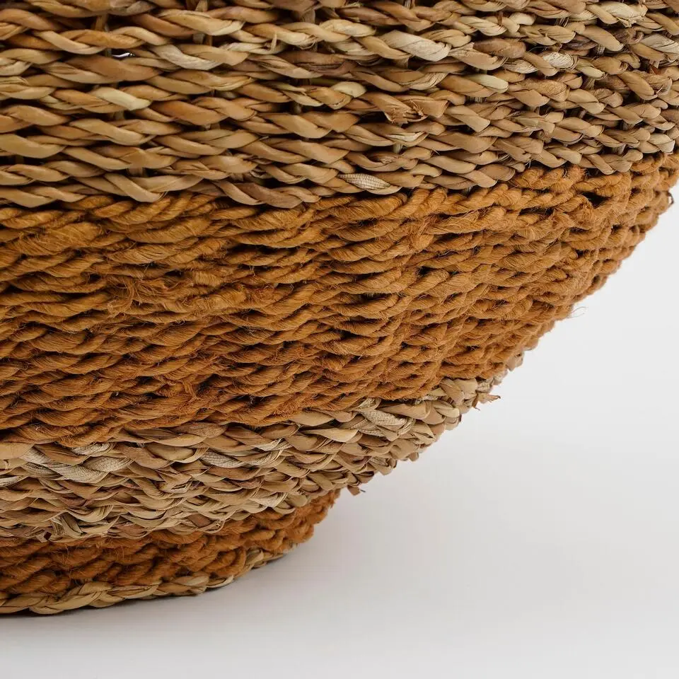 Mica Decorations Opbergmand met Deksel - H48 x Ø55 cm - Jute - Geel