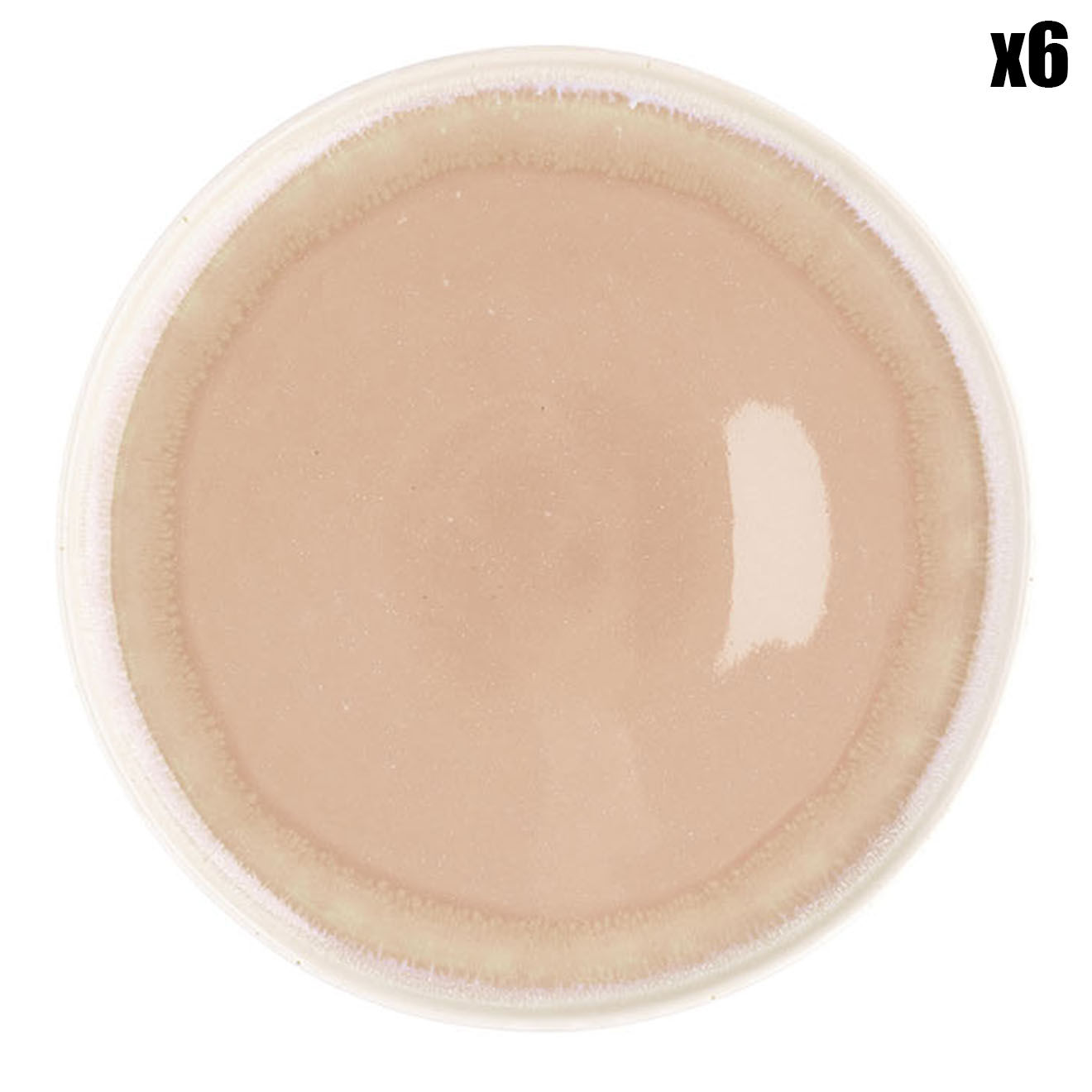 Bjorn 6 Assiettes Oxygen rose poudre/beige - D.21.5 cm