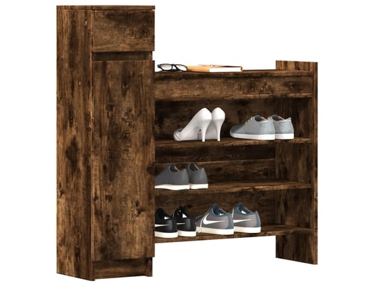 VIDAXL - Armoire à chaussures chêne fumé bois d'ingénierie