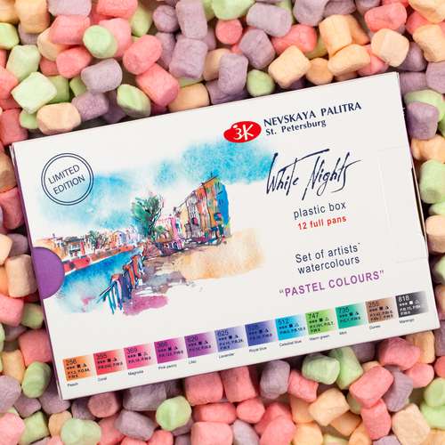 WHITE NIGHTS™ Künstler-Aquarellfarben-Set Pastel Colours