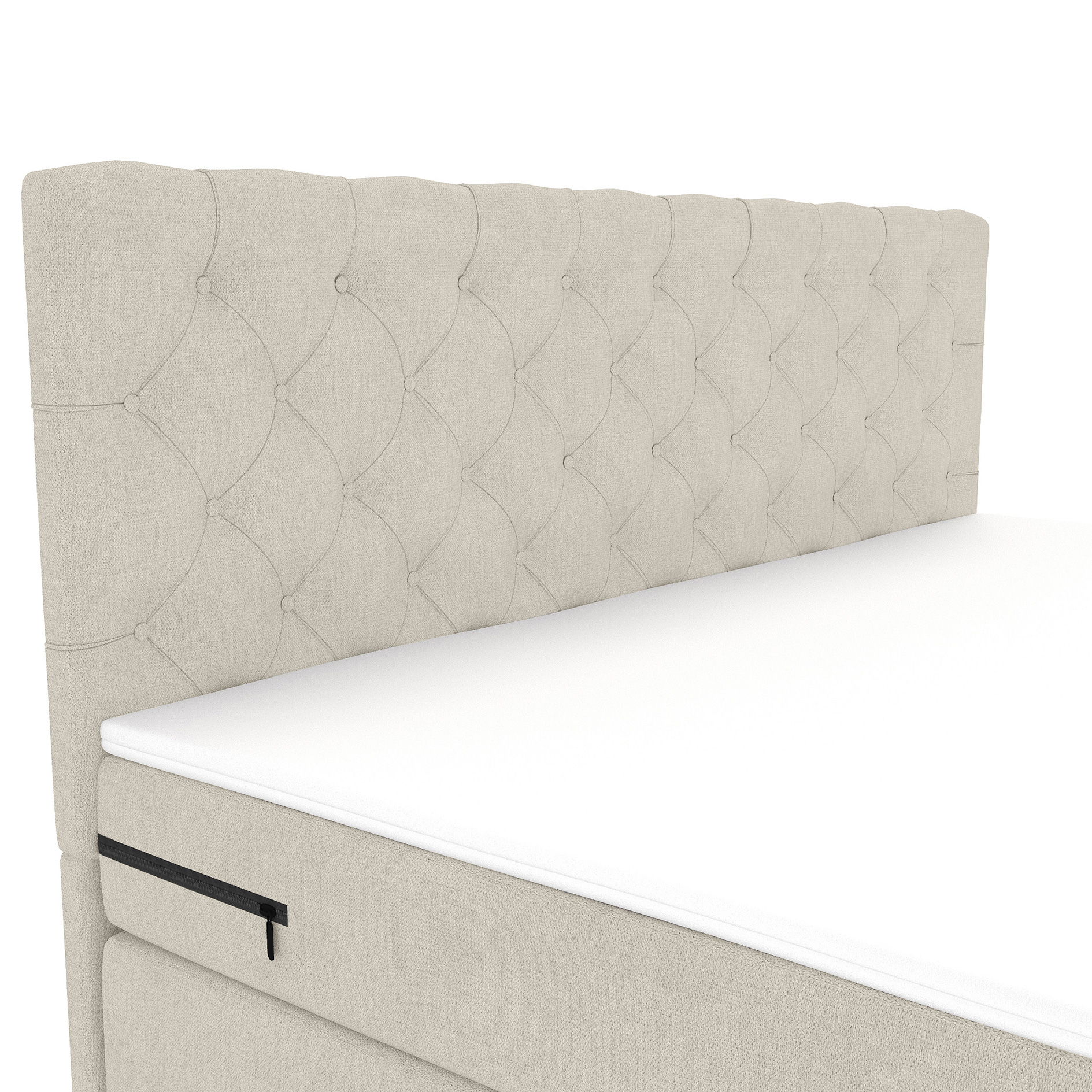 Boxspringbett - beige - inklusive Topper - 180x200 cm