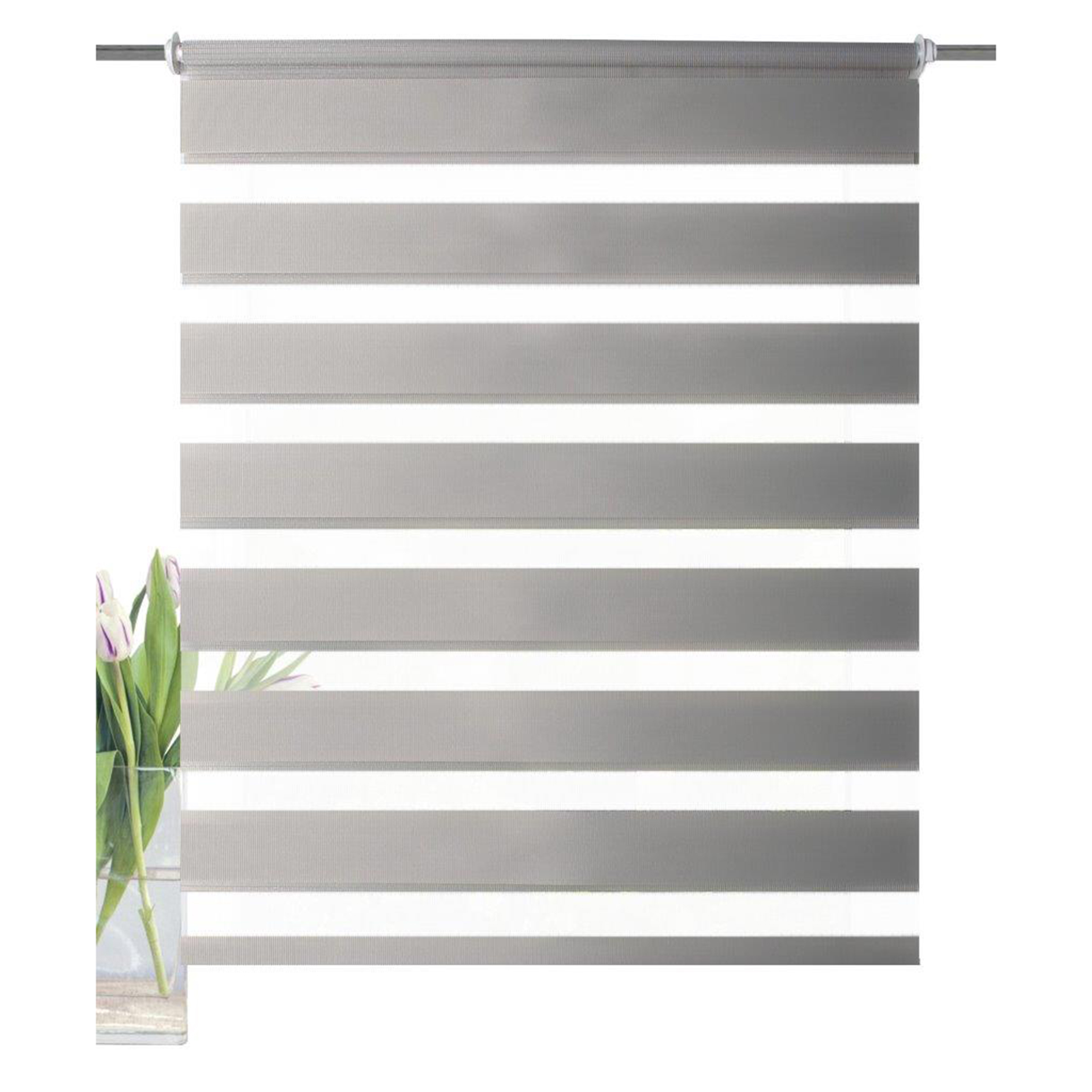 Kettenzugrollo ZEBRA - grau - 40x150 cm