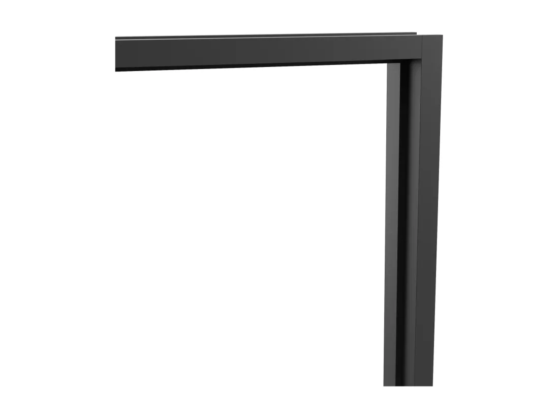 Bloc porte réversible à deux battants en aluminium et verre dépoli - 2 x H204 x L83 cm - Noir - MASERU