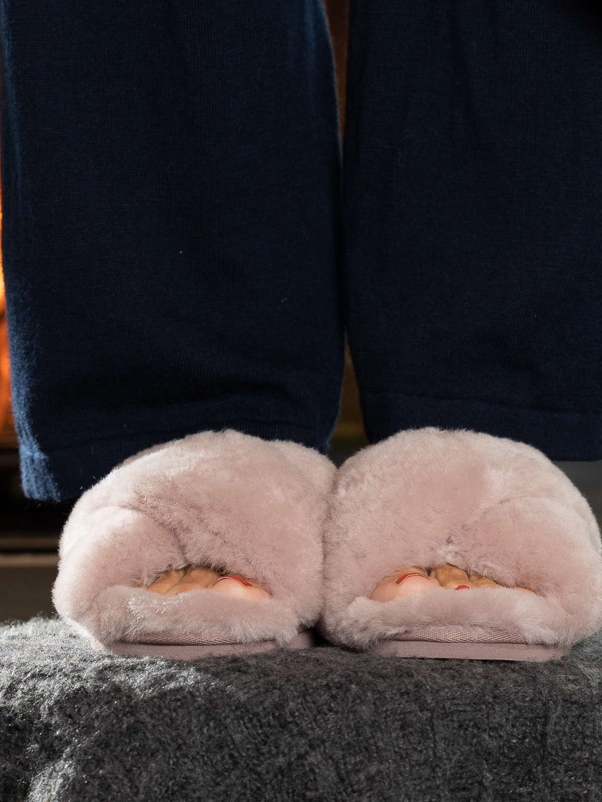 Crossy Sheepskin Pink - Trapes Sko