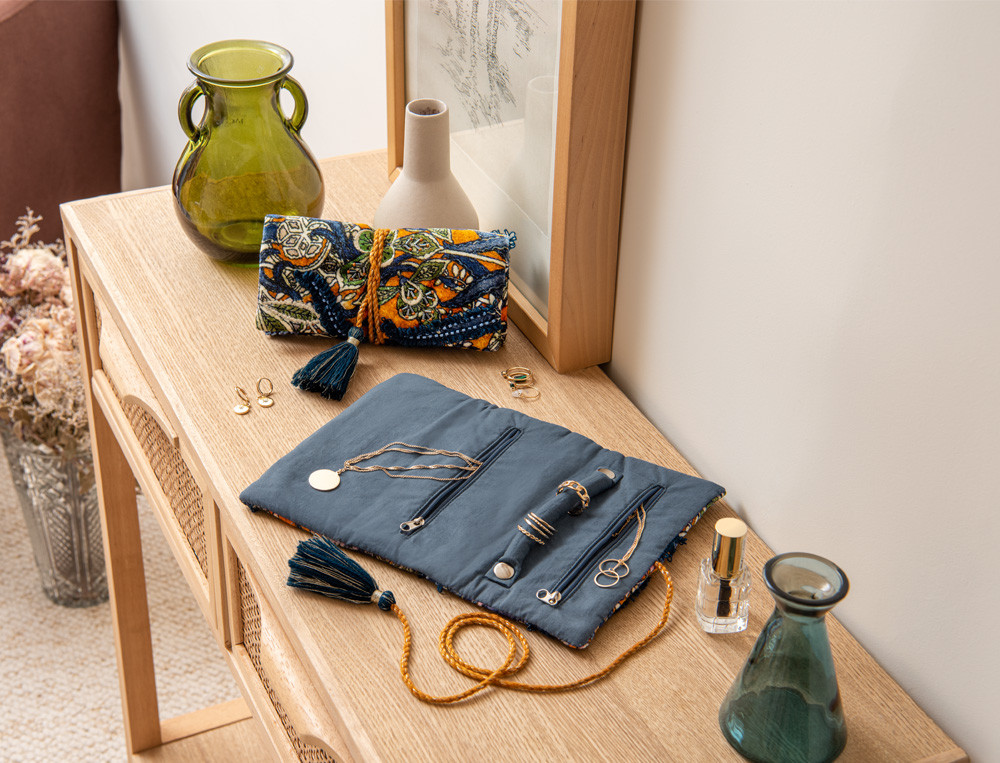 Pochette à bijoux-Bleu sortilège