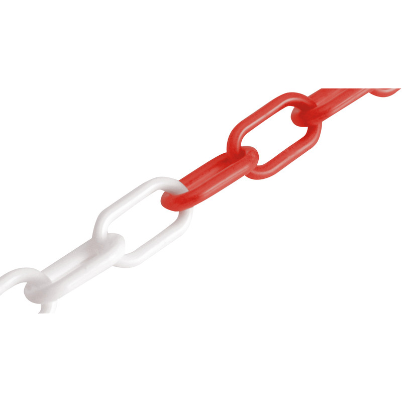 DX kunststof ketting 6mmx25m rood/wit