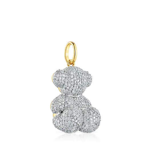 Pingente de Urso Grande em Ouro e Diamantes