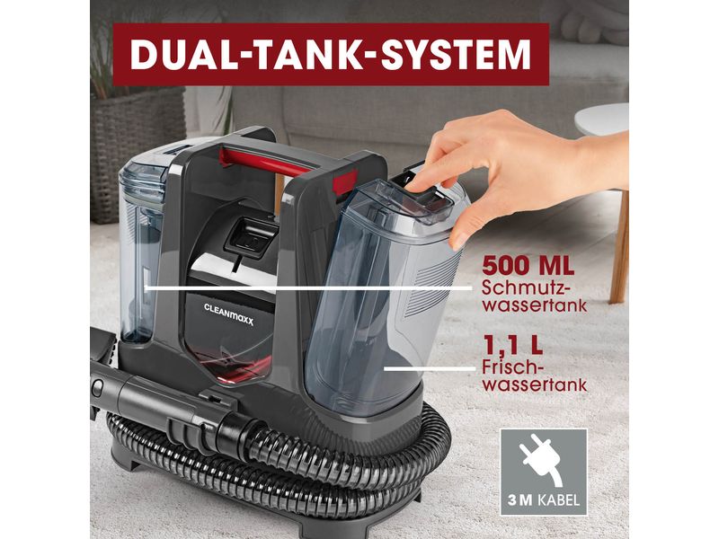 CLEANmaxx Waschsauger 1.1 l, 400 W Polster- und Teppichreiniger