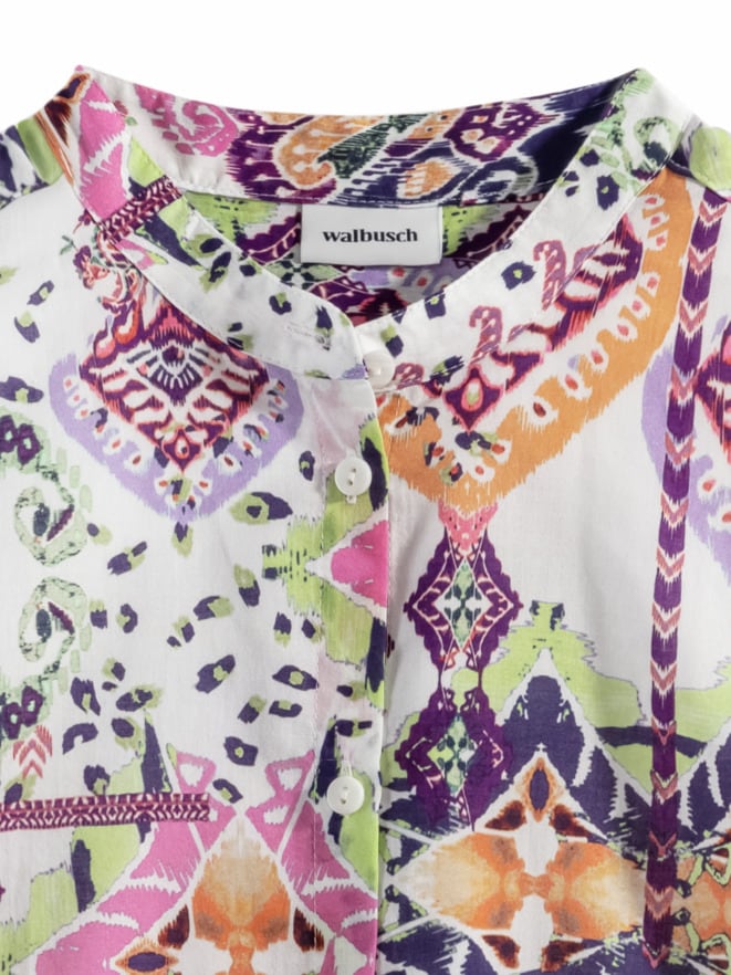 Baumwoll-Bluse Ornamentdruck
