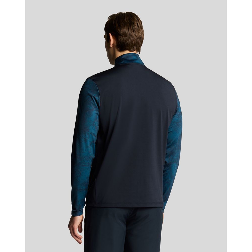 Printed Midlayer Genser Herre Navy