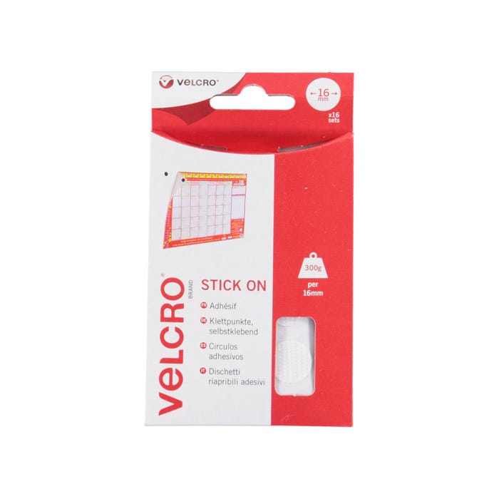 VELCRO® Brand-Set van 16x2 velcro zelfklevende stippen Ø16mm