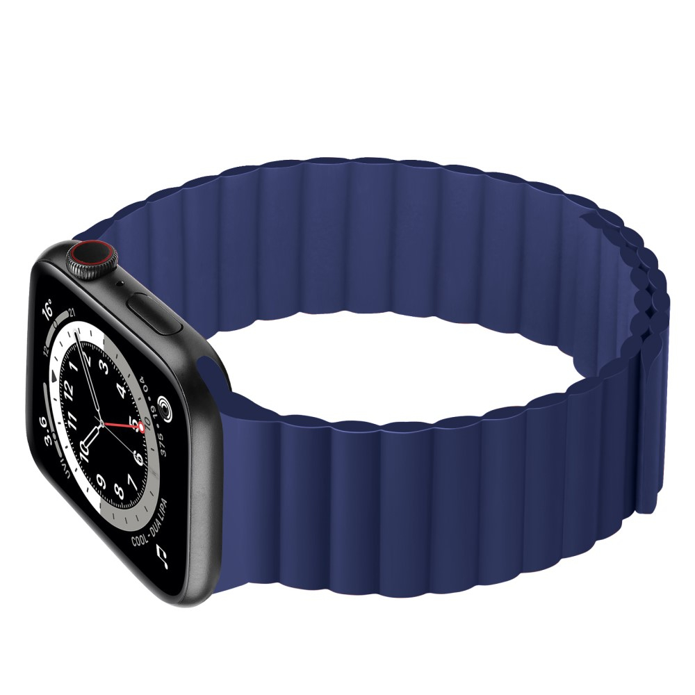 Apple Watch (49/46/45/44 mm) Silikon Armband mit Magnetverschluss (Gelenkumfang: 170-240mm) - Blau