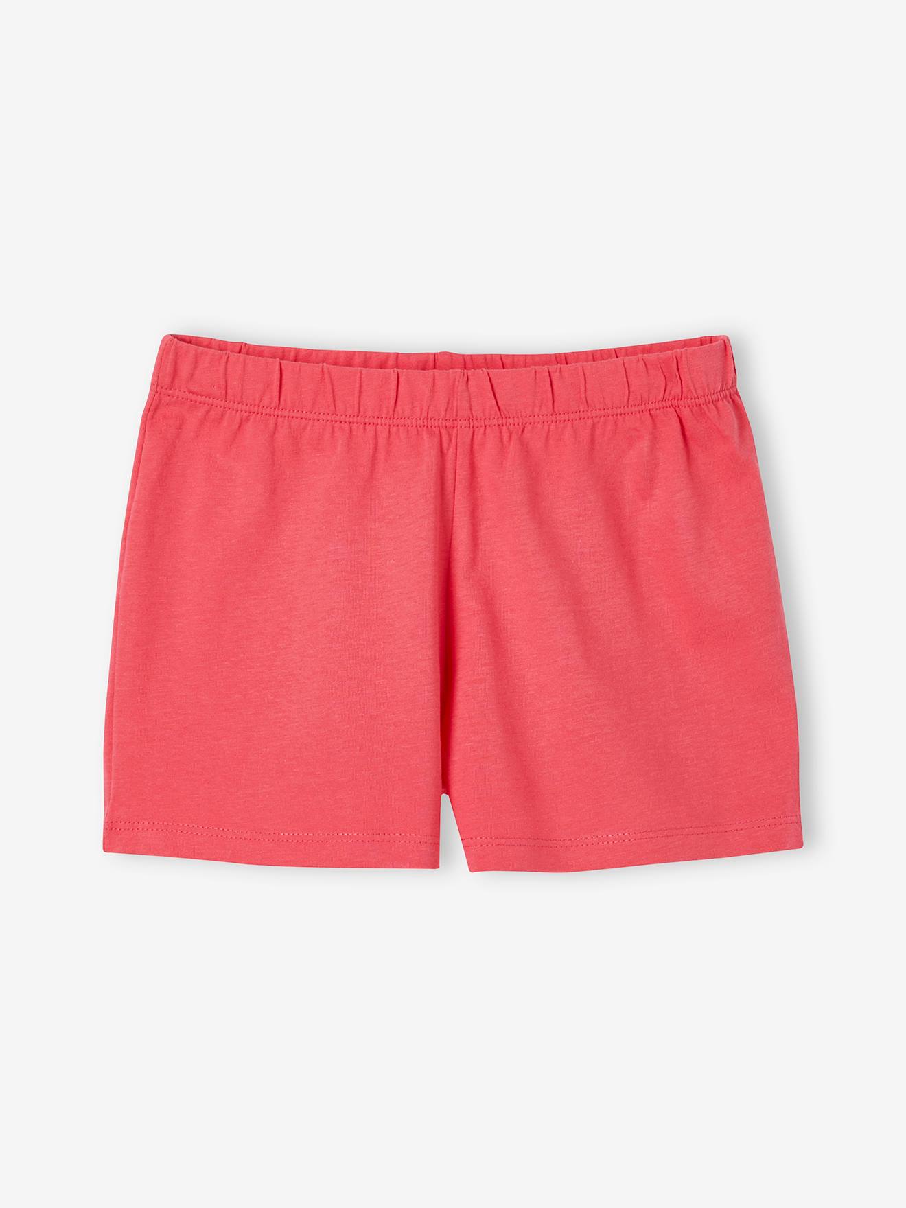 Conjunto de 2 pijamas com shorts estampados rosa tamanho médio.