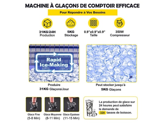 OPTEX - Machine à glaçons comptoir professionnelle hôtel restaurant...
