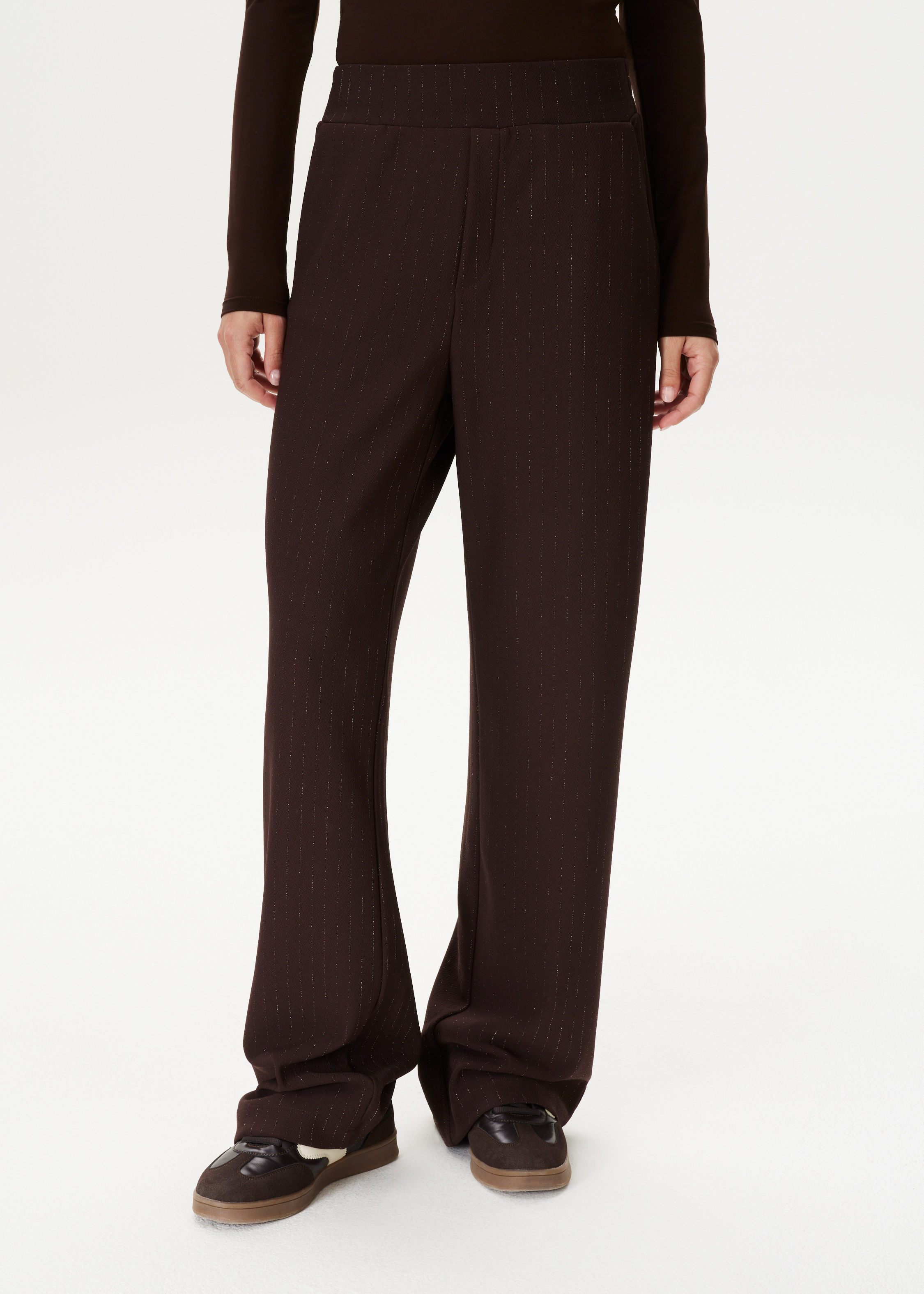 Wijde broek met glansdetail