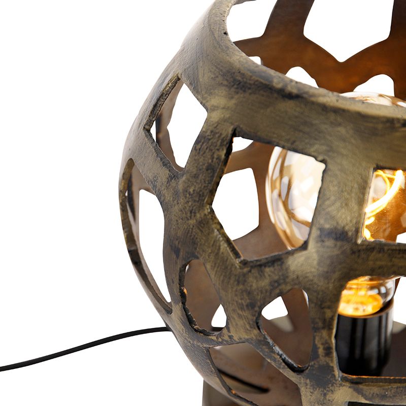 Industriële tafellamp antiek goud - Bobby