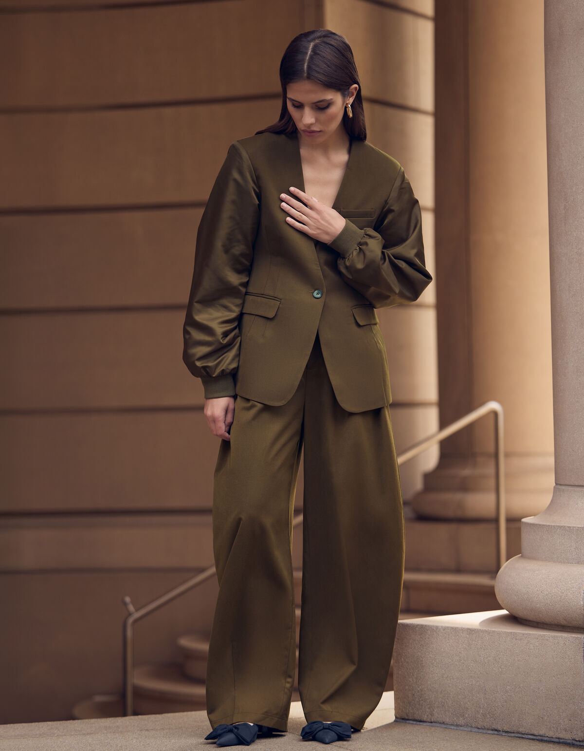 Barrel Fit Pantalon Khaki
