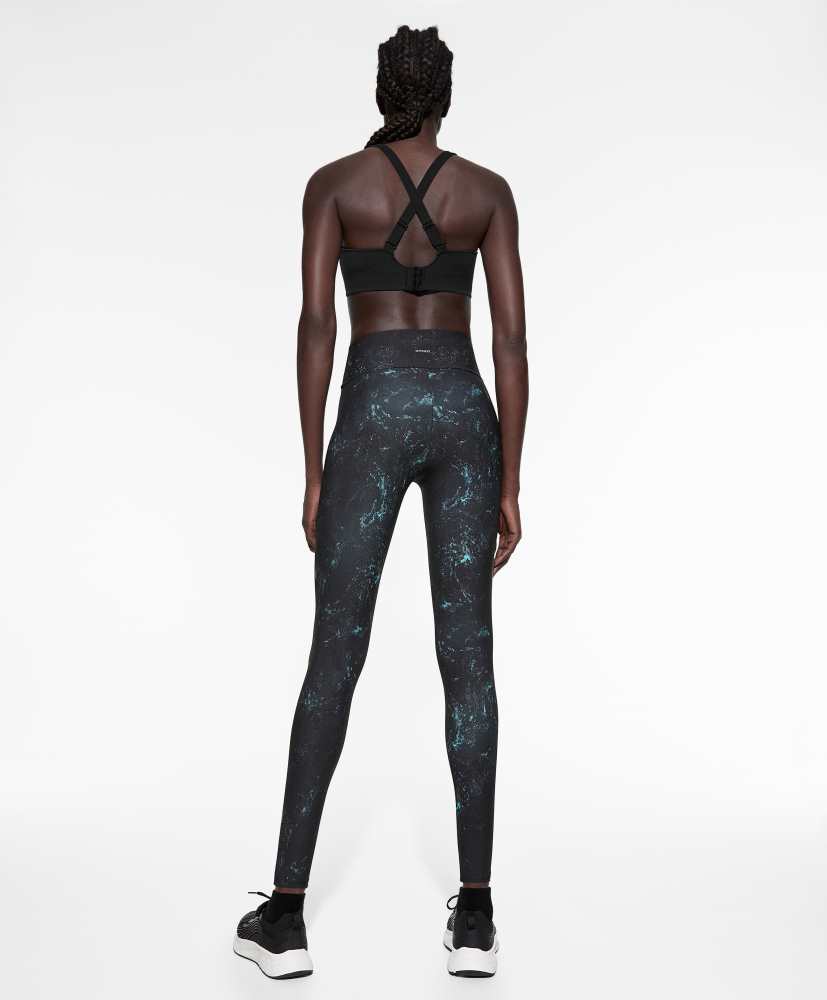leggings de compressão estampadas até o tornozelo