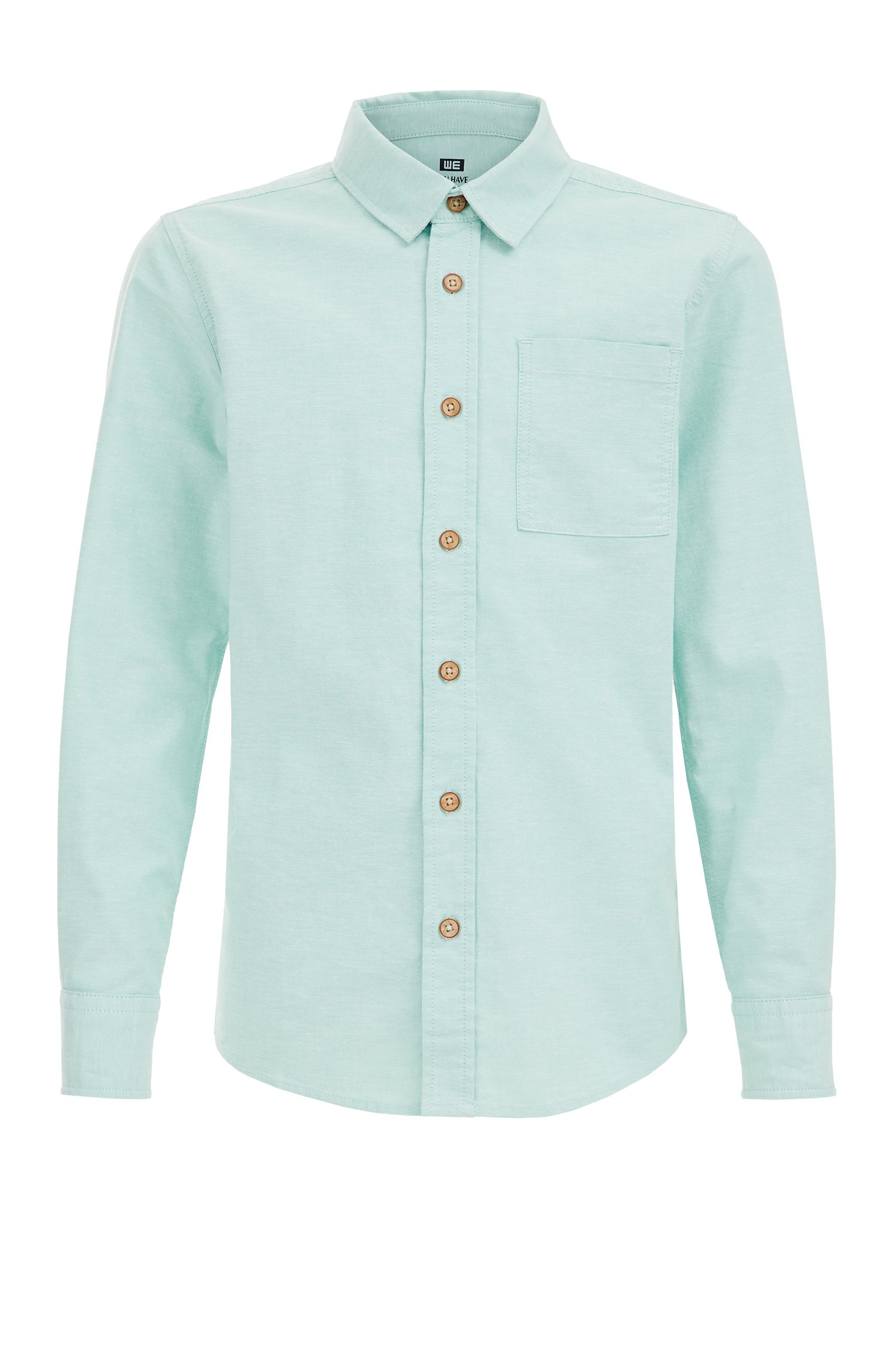 Jongens overhemd met borstzak WE Fashion Mintgroen