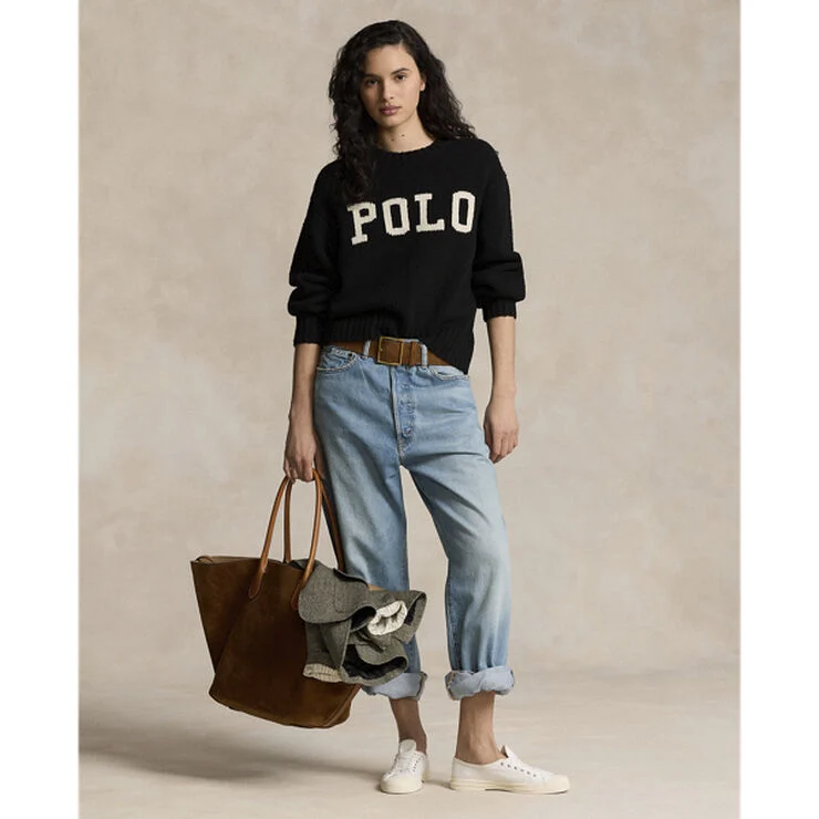 Polo Ralph Lauren Logo Crewneck Sweater Polo black/cream