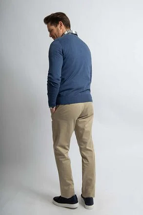 Steppin' Out Trui Cotton Cashmere V-hals Indigo Blauw SM1201.0001-2300/PU-V-COCASH-STEPP-MIDBLUE kopen