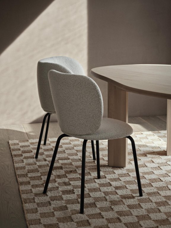 Ferm Living Check vloerkleed 140x200 wol jute Off-white/Natural