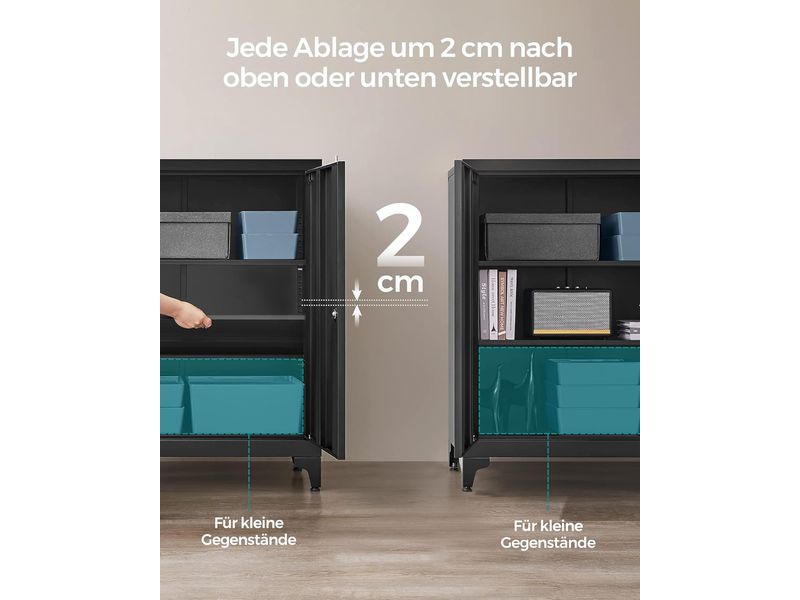 Songmics Aktenschrank 80 x 40 x 90 cm Abschliessbarer Aktenschrank