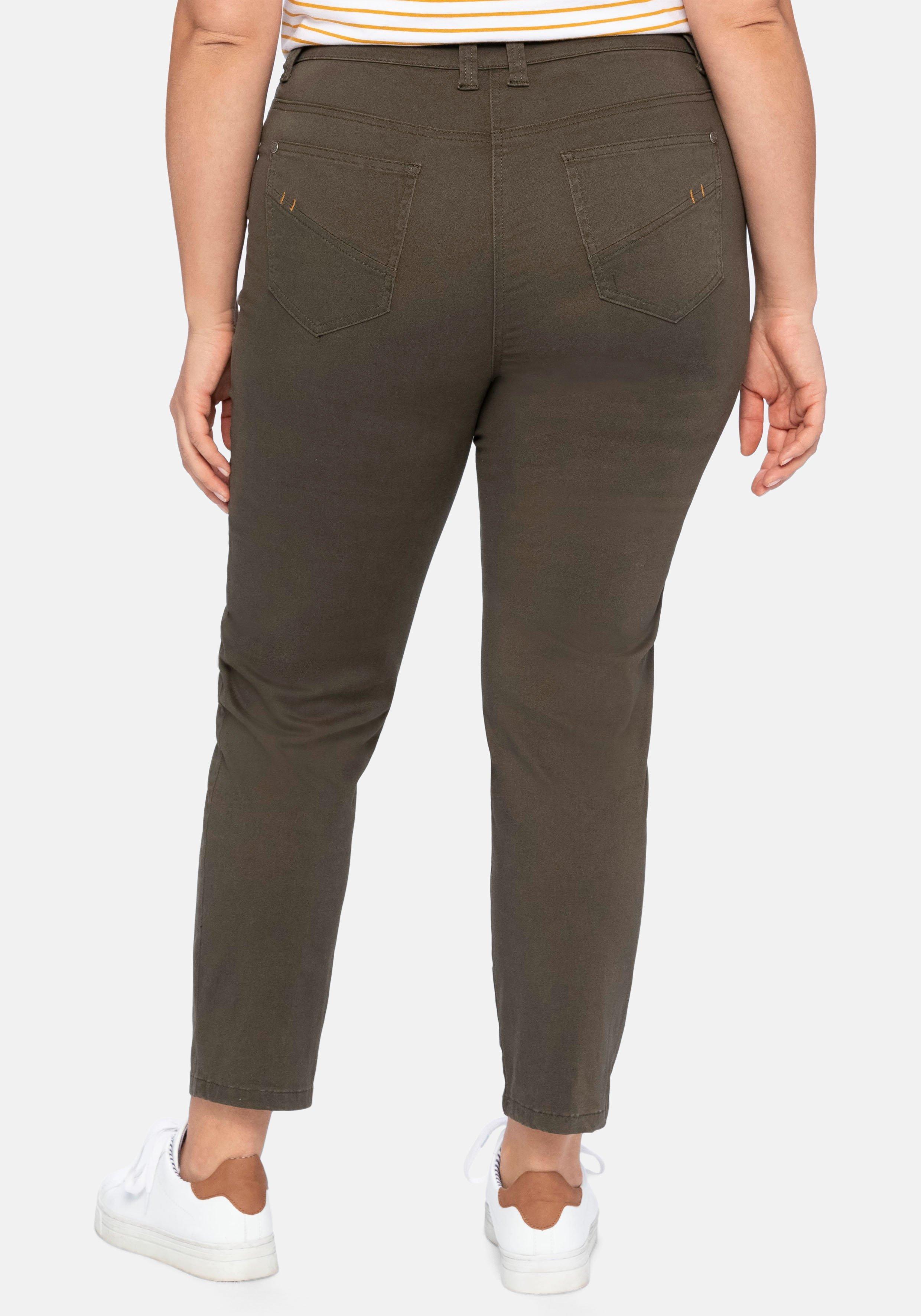 Schmale Stretchhose in Twill-Qualität