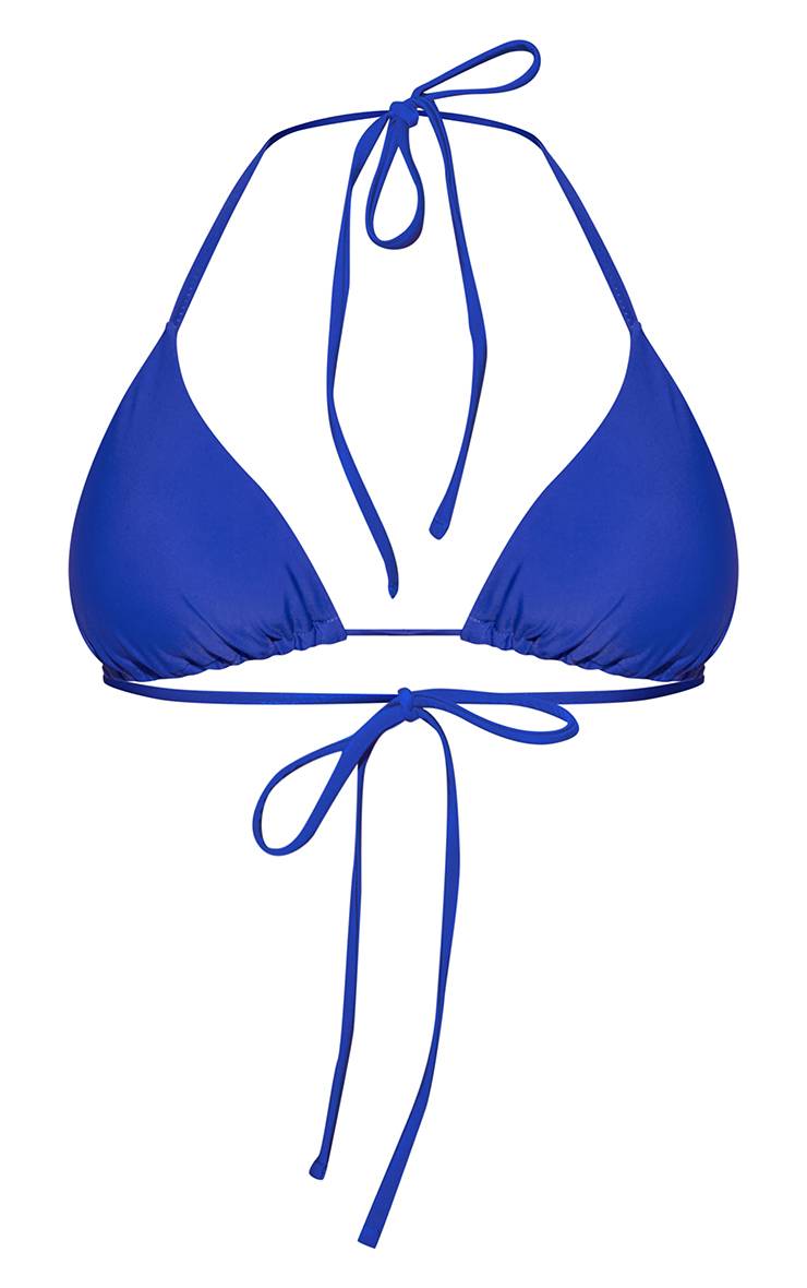 Bleu Cobalt Haut De Bikini Triangle Basique