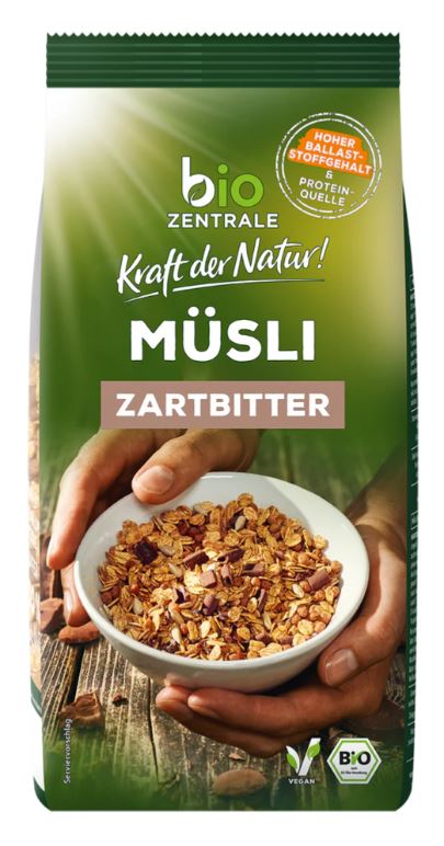 Biozentrale Bio Zartbitter Müsli 500 g MHD:29.7.25