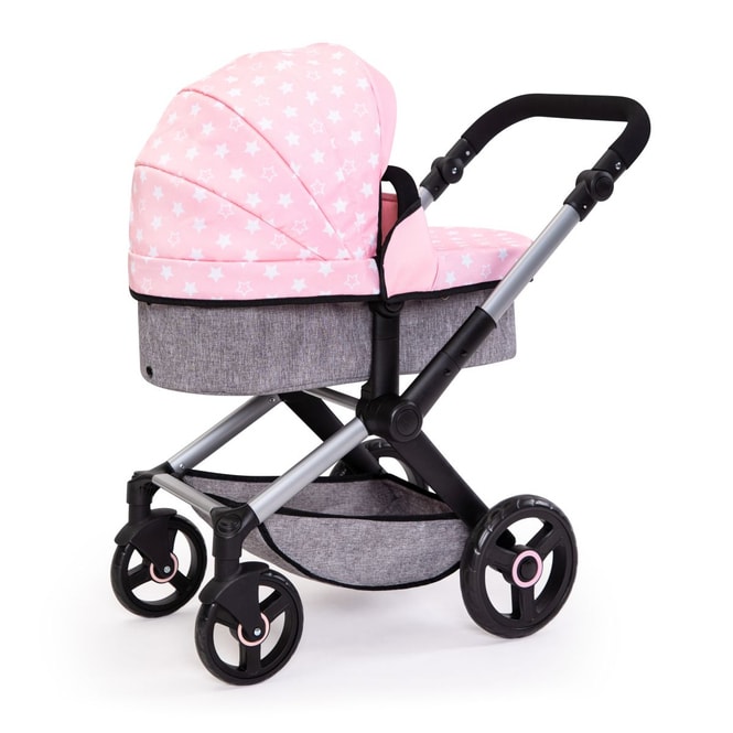 Kombi Puppenwagen Xeo - Rosa-Grau