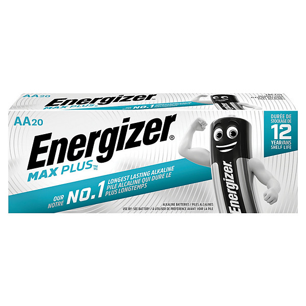 Piles Alcalines Energizer Max Plus LR06 AA, lot de 20