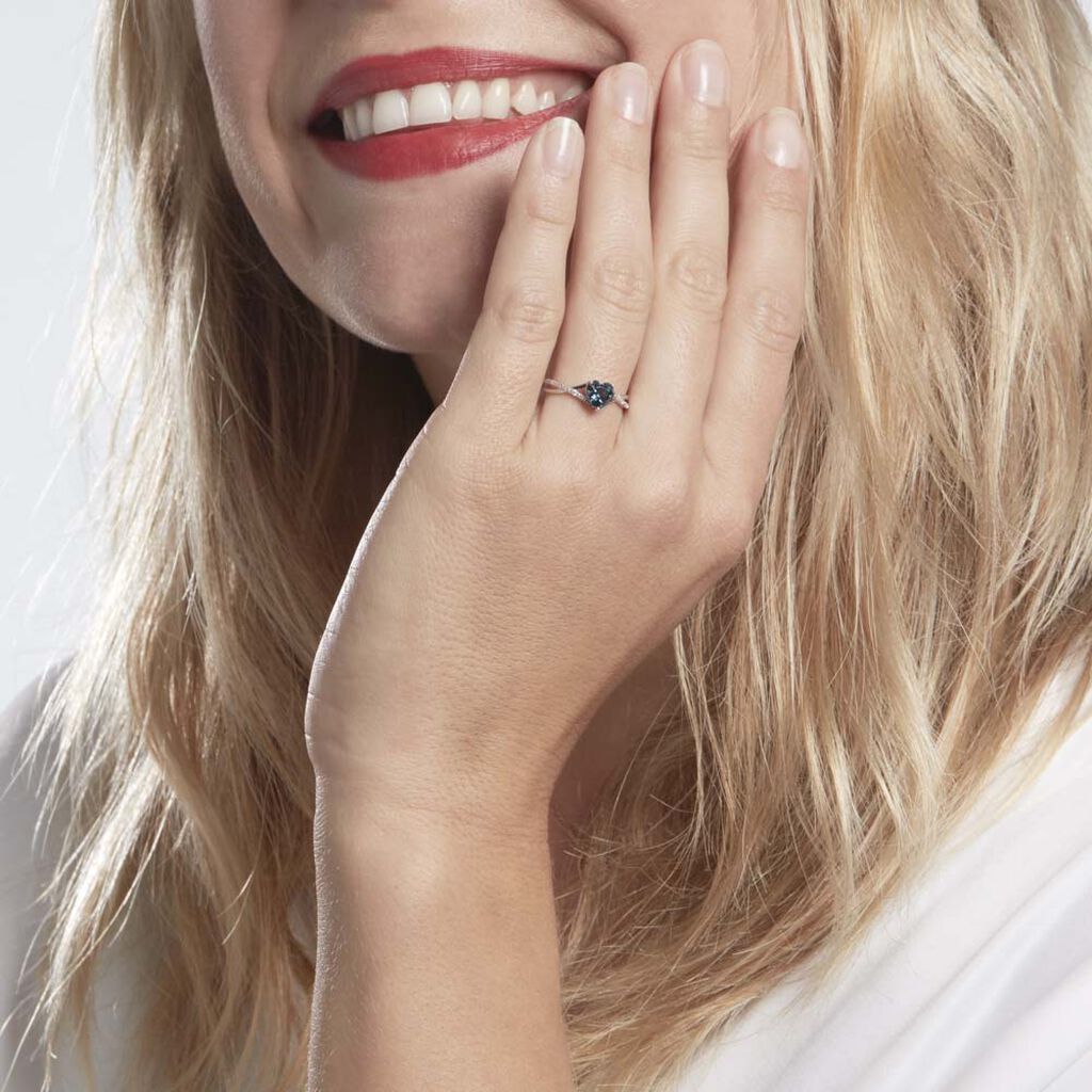 Bague Clothilde Or Blanc Topaze Et Oxyde De Zirconium