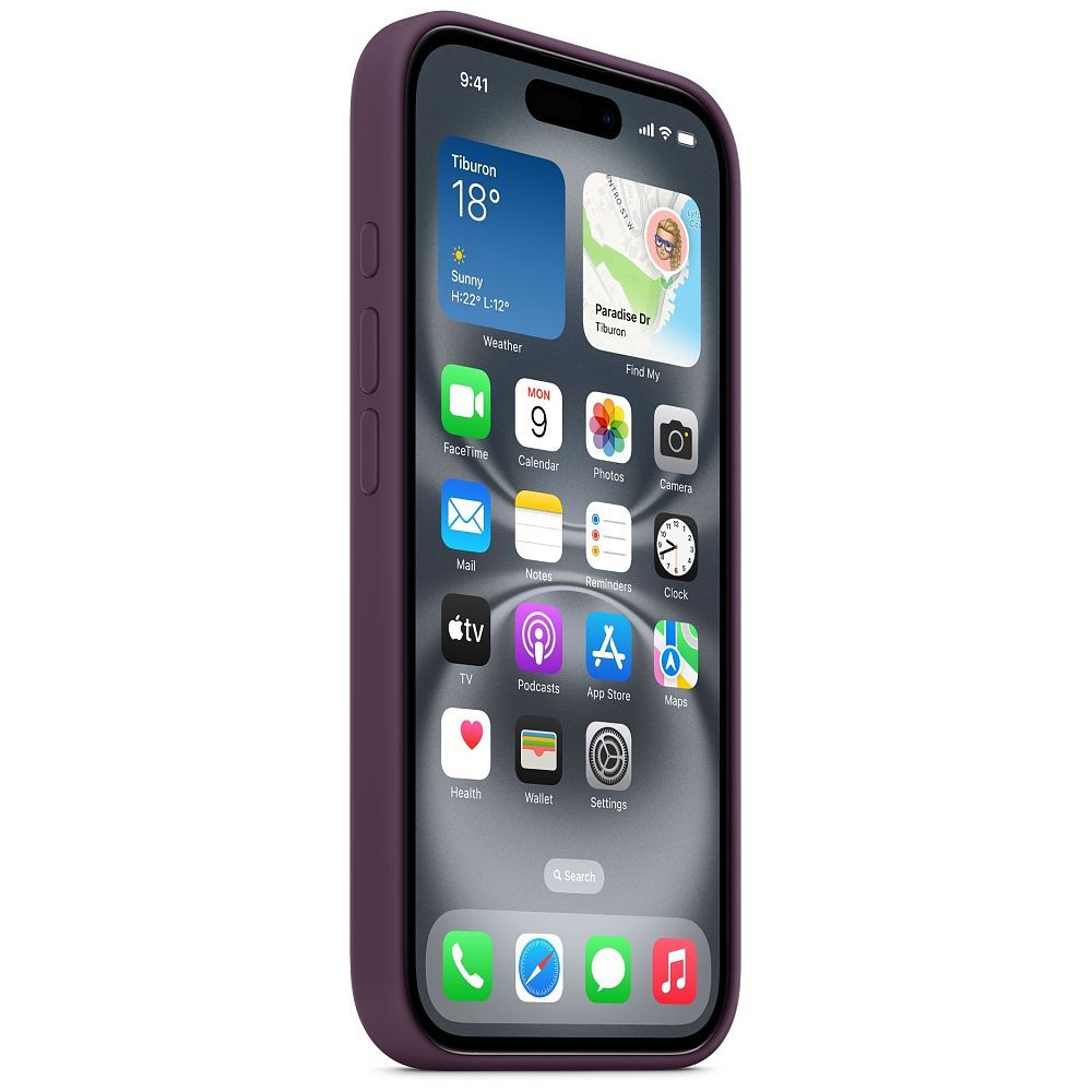 iPhone 16 MagSafe Silikon Case Hülle (MYY43ZM/A) - Pflaume