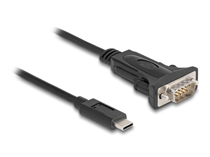 Delock Serial-Adapter USB-C – RS-232 D-Sub 9 Pin mit Schrau Delock Adapter USB Type-C zu 1 x Seriell RS-232 D-Sub 9 Pin Stecker mit Schrauben 0.25 m