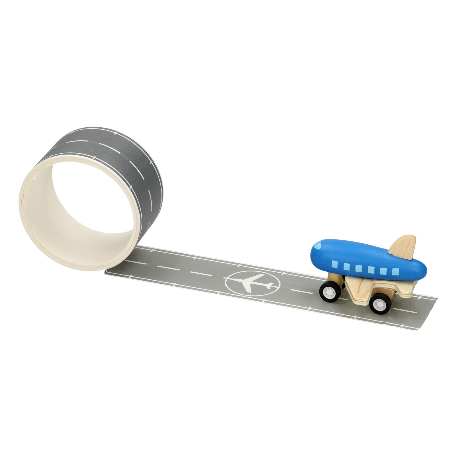 Houten Vliegtuig met Wegtape, 8mtr