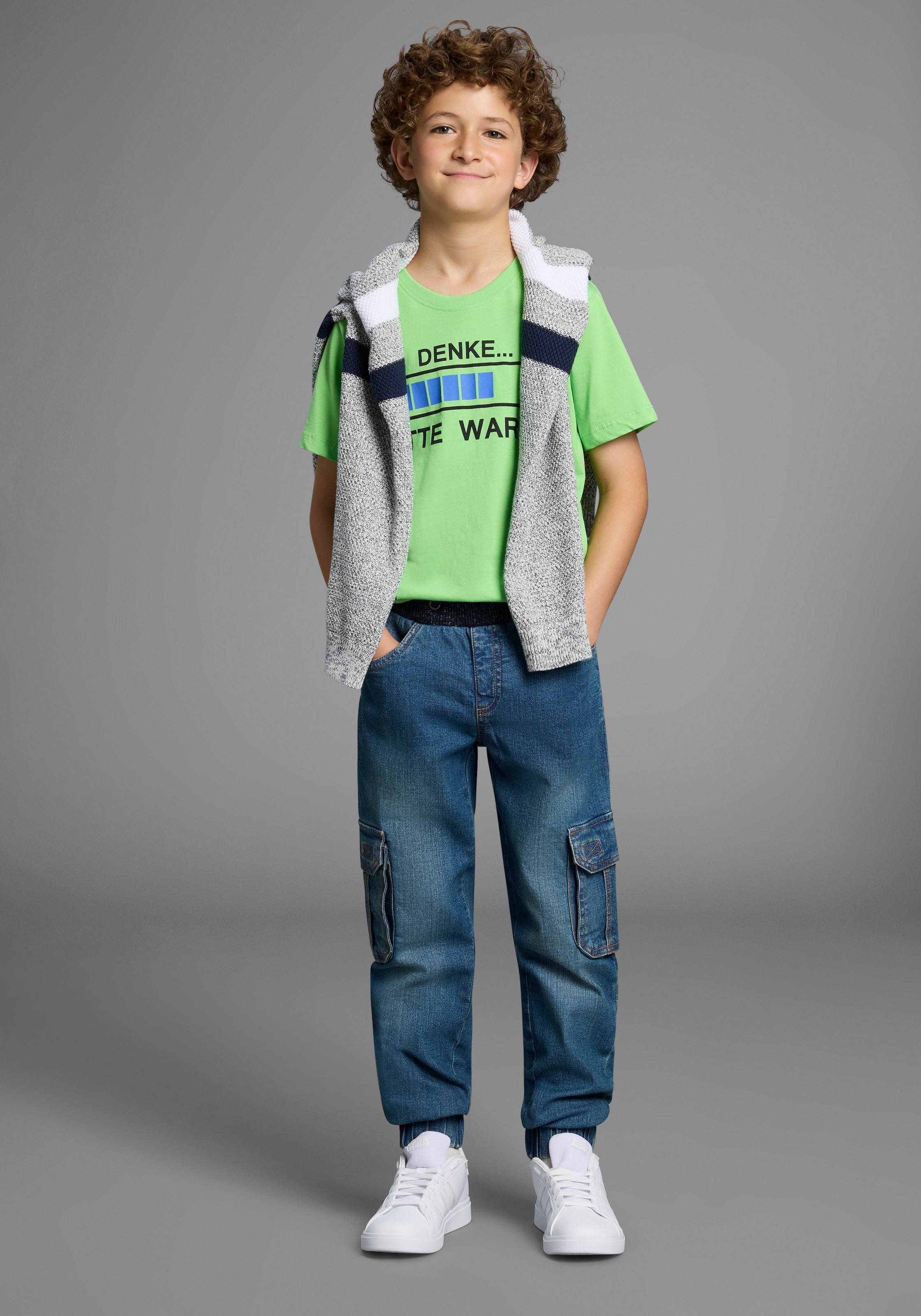 Arizona Cargojeans », Stretch-Jeans für Jungen«, gerades Bein,  mit Bindeband und Gummizug,  normale Taille