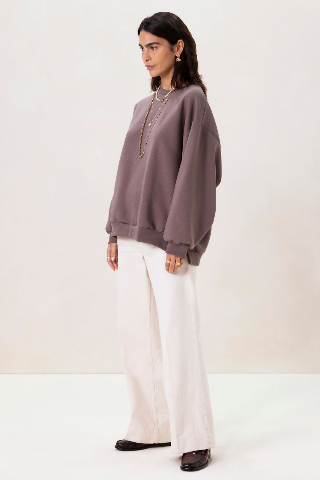 Donkerpaarse oversized sweater