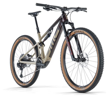 VTT Électrique Tout-Suspendu BMC Fourstroke AMP LT Two Sram GX/NX Eagle 12V 360 Wh 29'' Bordeaux Beige Sand 2024