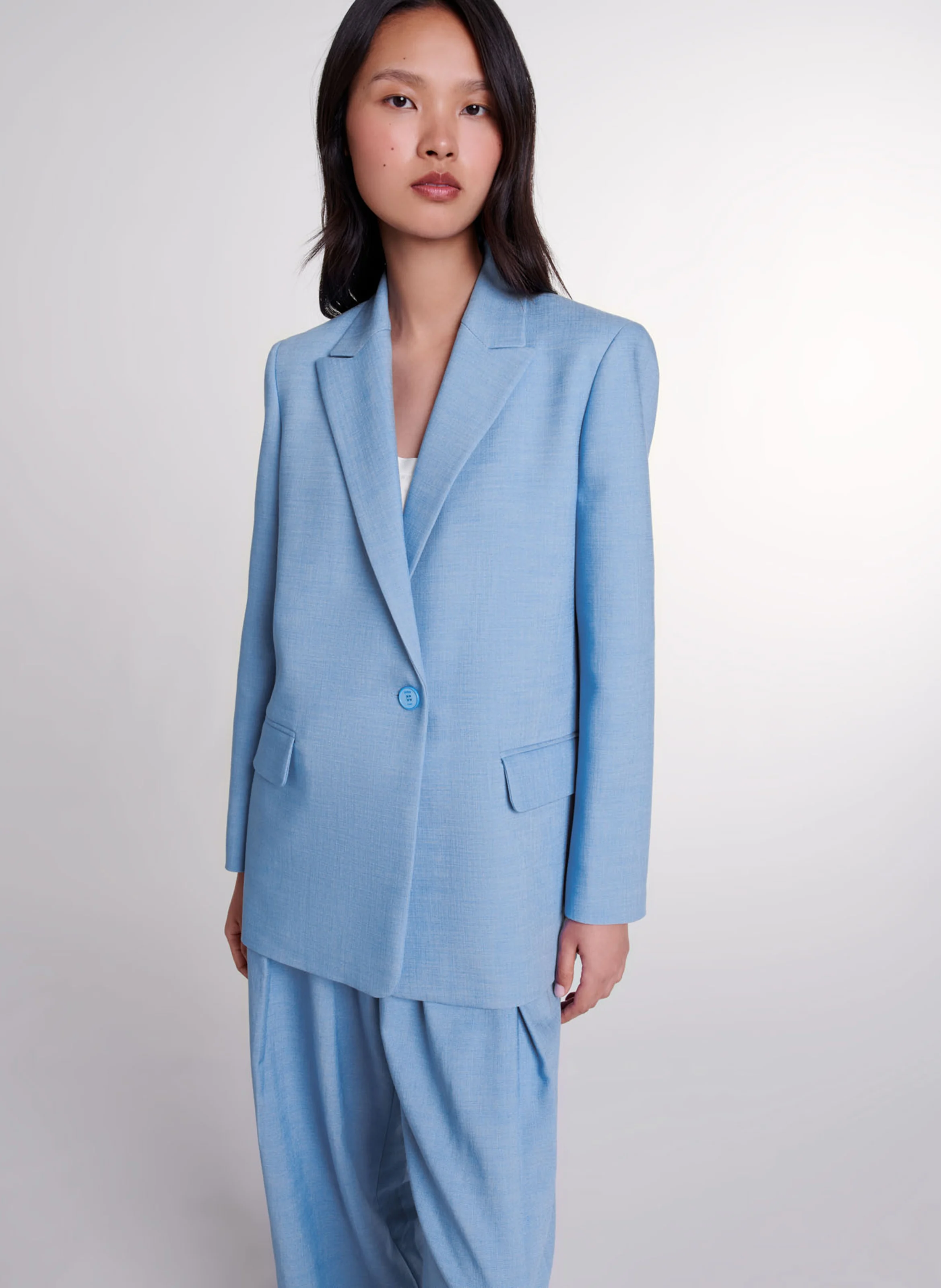 Veste de tailleur droite | Bleu