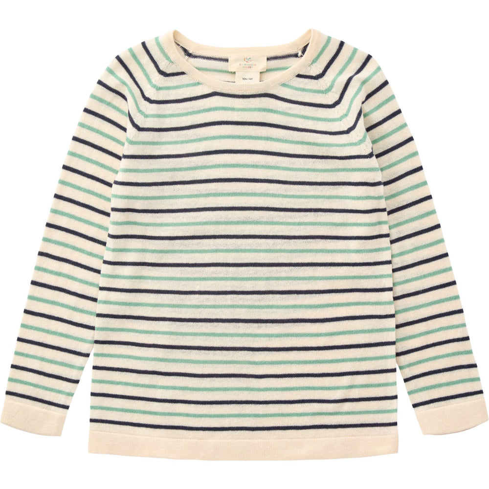Køb Copenhagen Colors Cream/Navy/Sky Blue Comb. Strik Bluse